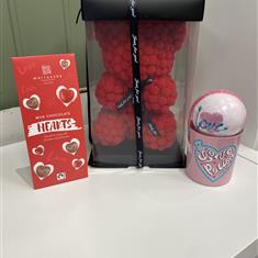 Forever Bear, Candle, Bathbomb and Chocolate Set 